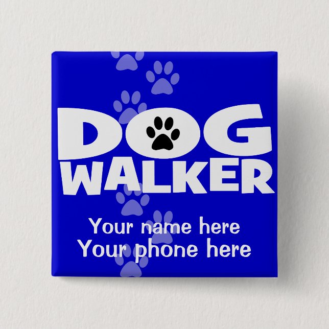 Dog Walking and Dog Walker promotion! 15 Cm Square Badge (Front)