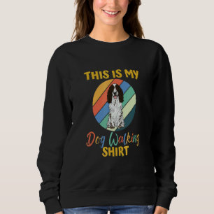 Dog Walking  Black English Cocker Spaniel Sweatshirt