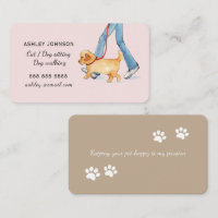 Dog walking Business card Tan back