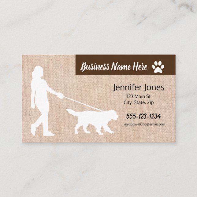 Dog Walking Business Cards, Schedule on Back Business Card (Front)