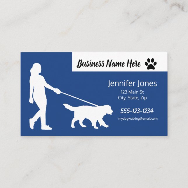 Dog Walking Business Cards with Schedule (Front)
