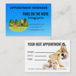 Dog Walking Business Custom Appointment Card