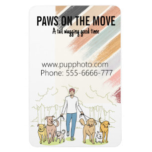 Dog Walking Business Custom Fridge Magnet