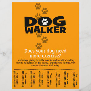 Dog Walking Business tear sheet flyer template