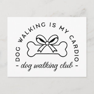 Dog walking club aesthetic funny postcard