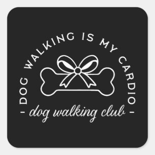 Dog walking club walk group square sticker
