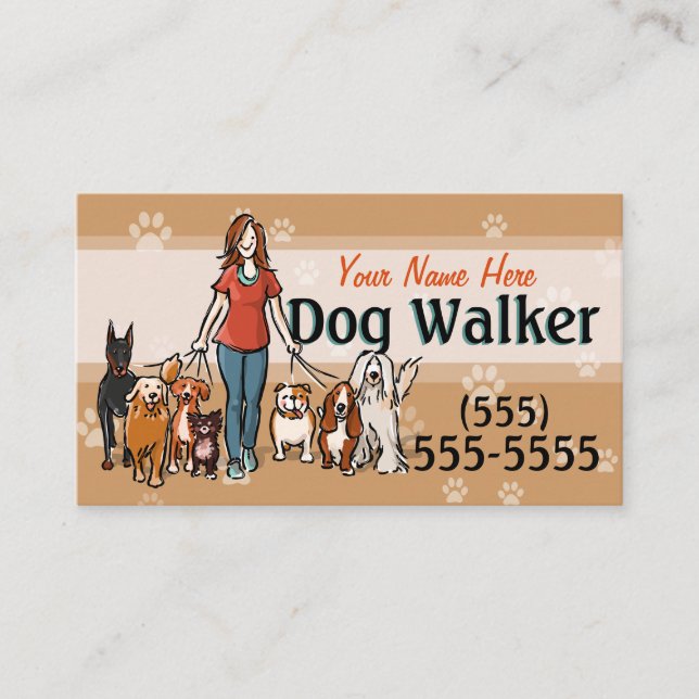 Dog Walking Dog Walker Training Female Promo Card (Front)