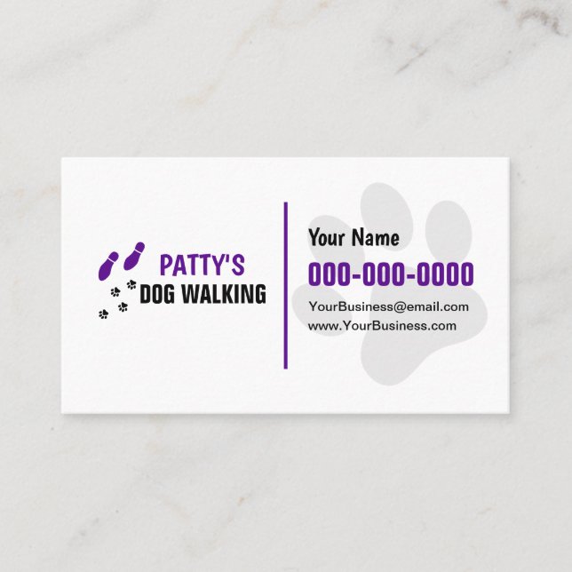 Dog Walking Double Sided Business Card (Front)