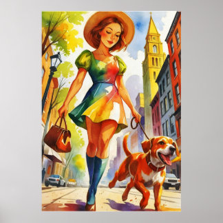 Dog Walking Duo  Poster