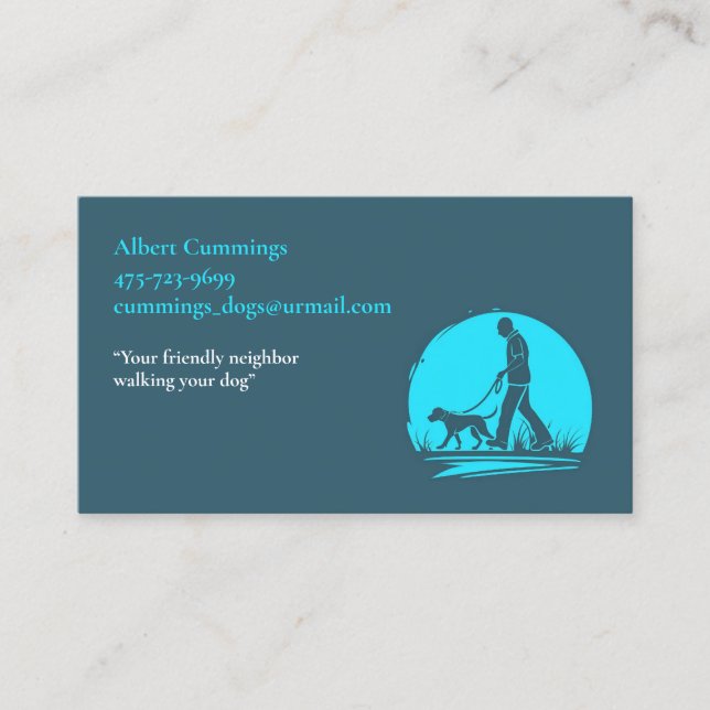 Dog Walking Hiking Pet Sitting Business Card (Front)