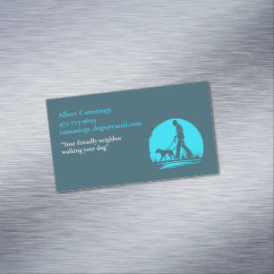 Dog Walking Hiking Pet Sitting Magnetic Business Card