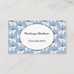 Dog Walking Jack Russell Terrier Blue Business Card