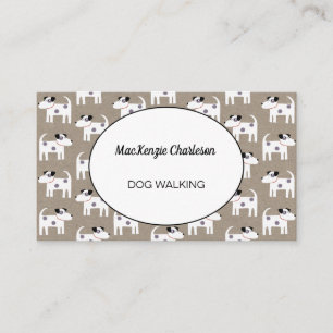 Dog Walking Jack Russell Terrier Brown Paper Business Card