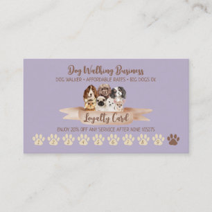 Dog Walking Loyalty Reward Program Business Card