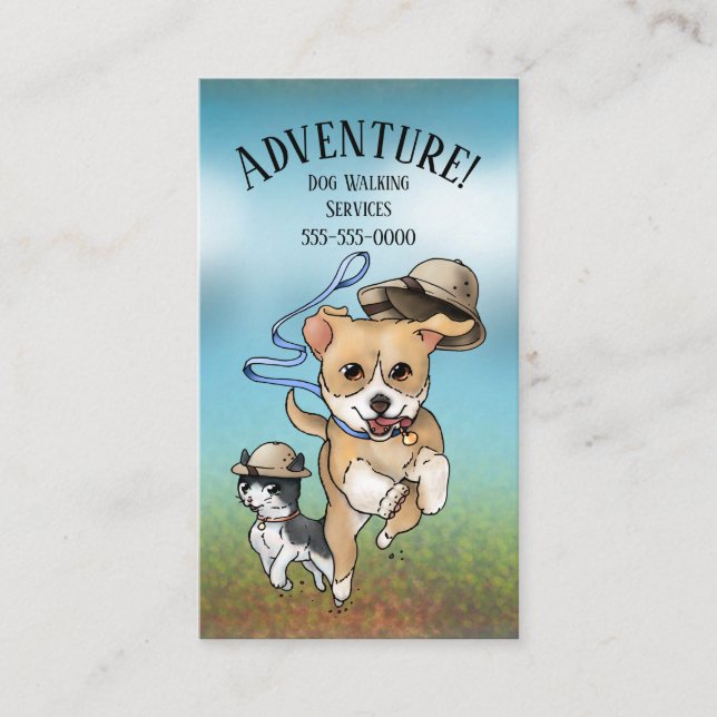 Dog Walking or Pet Boarding Business Card (Front)
