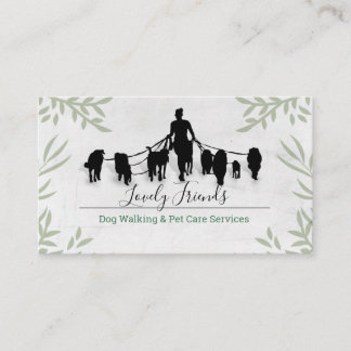 Dog Walking & Pet Care Services Business Card