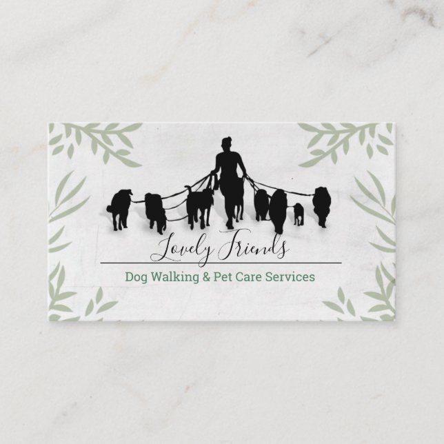 Dog Walking & Pet Care Services Business Card (Front)