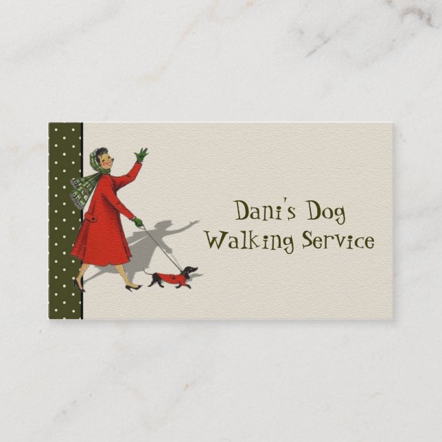 Dog Walking & Pet Services Business Card (Front)