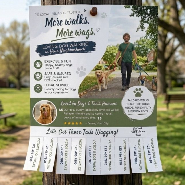 Dog Walking Pet Sitter Business Flyers  (Dog Walking Pet Sitter Business Flyers)