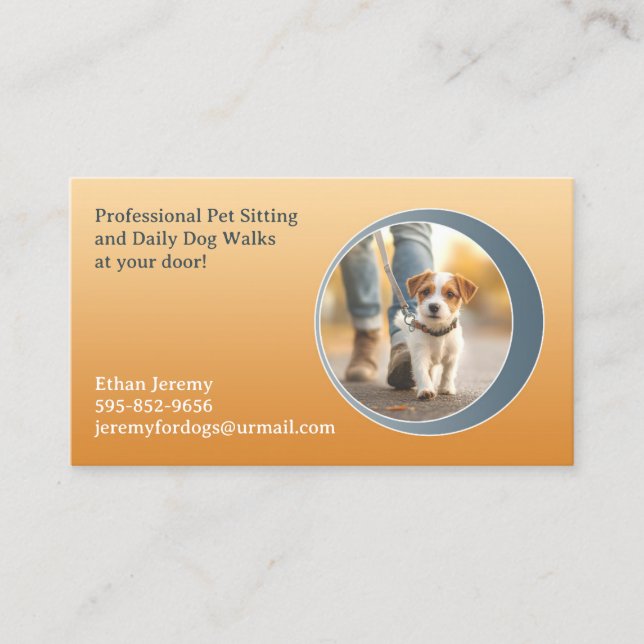 Dog Walking Pet Sitting Boarding Business Card (Front)