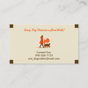 Dog Walking Pet Sitting Boarding Business Card