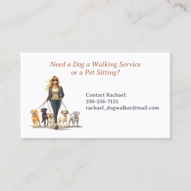 Dog Walking Pet Sitting Boarding Business Card (Front)