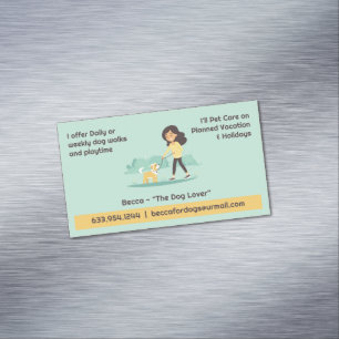 Dog Walking Pet Sitting Boarding Magnetic Business Card