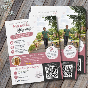 Dog Walking Pet Sitting Business Flyers QR Code