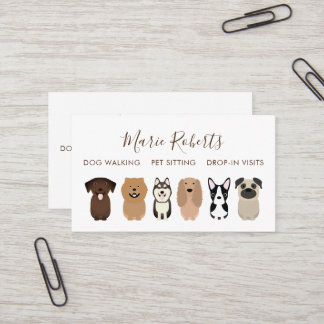 Dog Walking, Pet Sitting, Cat Care, Boarding Business Card