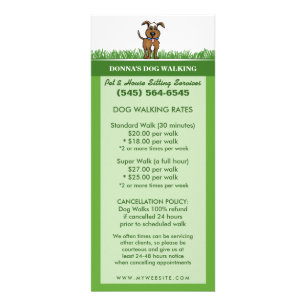 Dog Walking & Pet Sitting Services Rack Card