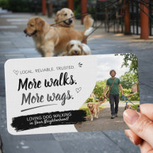 Dog Walking Pet Sitting with QR Code Business Card