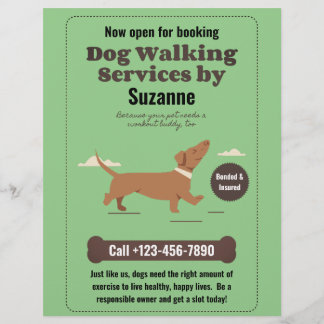 Dog Walking Services by Suzanne Dachshund Flyer