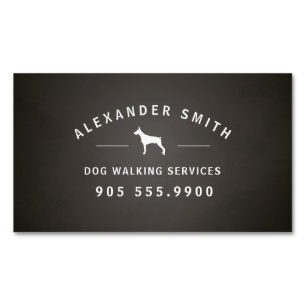 Dog Walking Services Magnetic Business Card