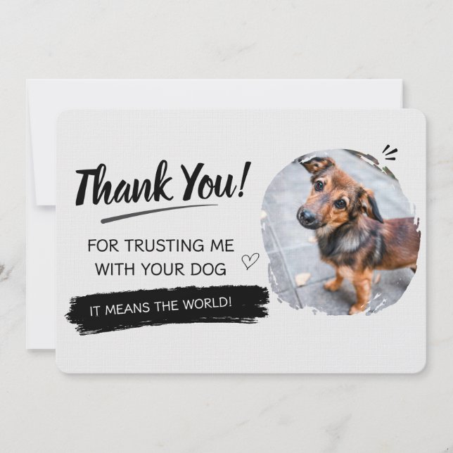 Dog Walking  Thank You Card (Front)