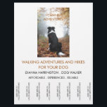 Dog Walking Walker Adventure Walks And Hikes Flyer<br><div class="desc">Dog walker adventures and hikes business flyer featuring a dog for your service. Simply personalise the text with your own service type. for dog walkers who specialise in walking and hiking adventures with dogs or a dog summer camp adventure. Lovely canine gazes across the wilderness landscape, ready to go on...</div>