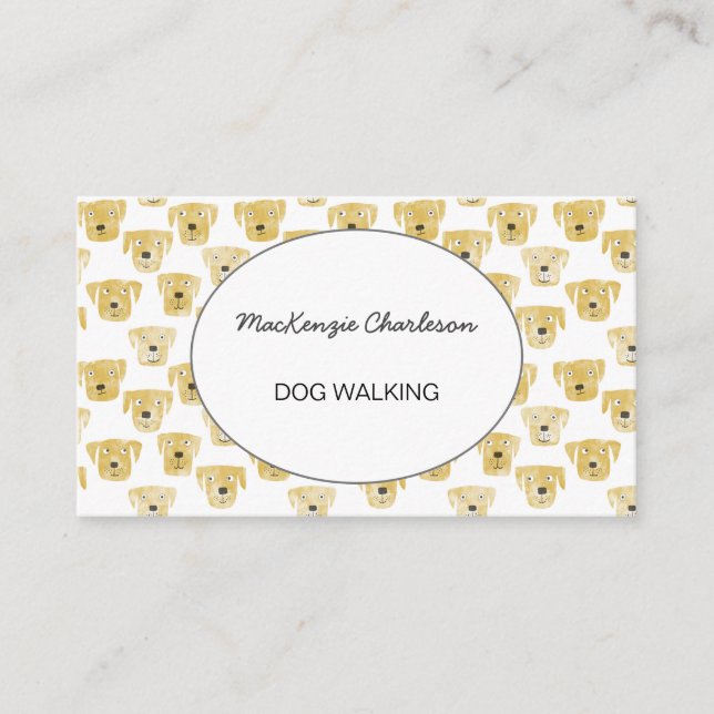 Dog Walking Watercolor Business Card (Front)