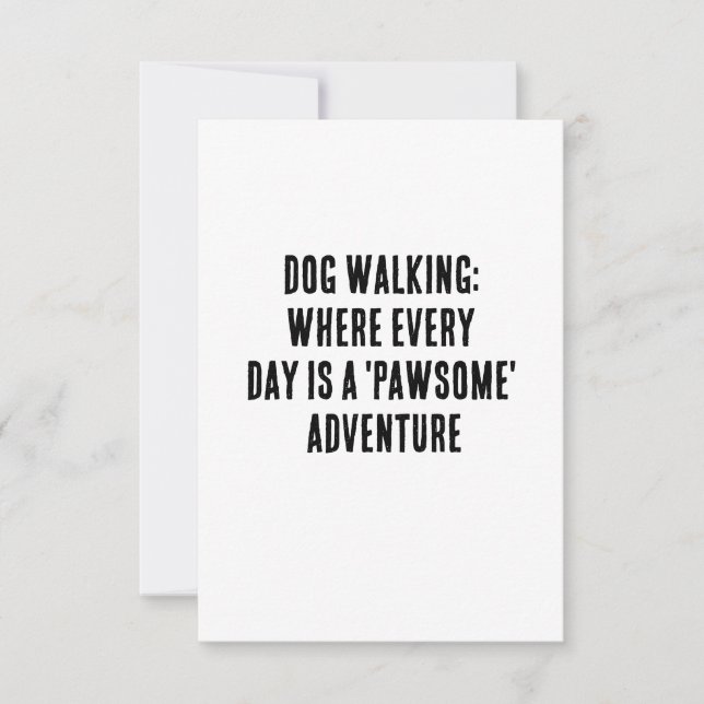 Dog walking: where every day is a 'pawsome' advent thank you card (Front)