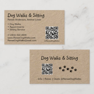 Dog Walks and Sitting   QR Code Business Card