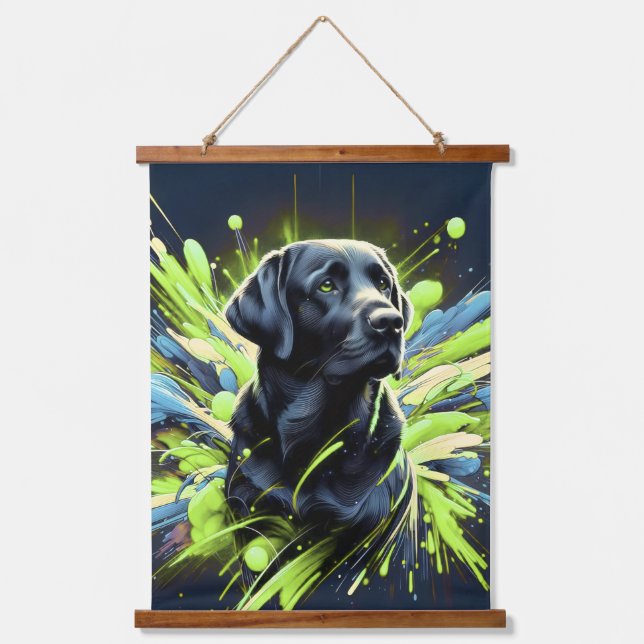 dog wall hangging Tapestry quote minimalist (Front)