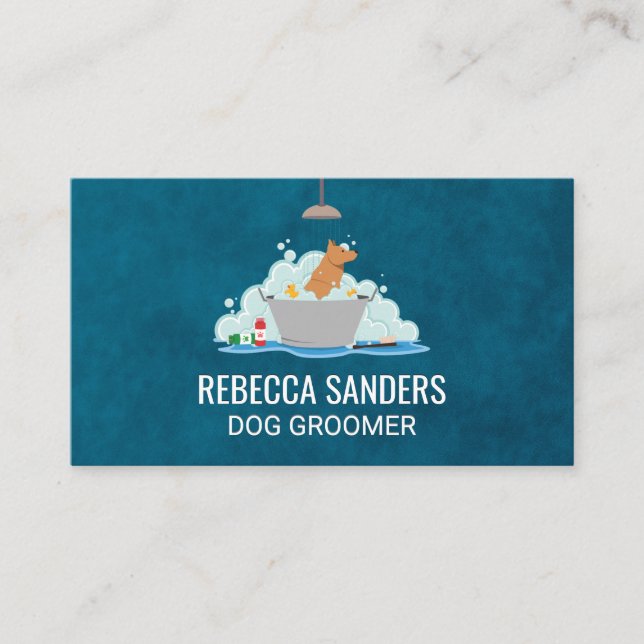 Dog Wash | Pet Groomer  | Animal Services Business Card (Front)