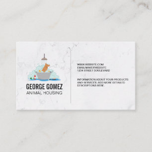 Dog Wash Pet Sitting Marble Business Card