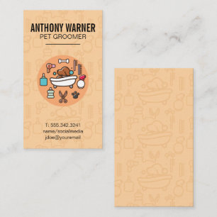 Dog Wash Shower Icon Business Card
