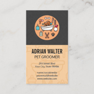 Dog Wash Shower Icon Business Card