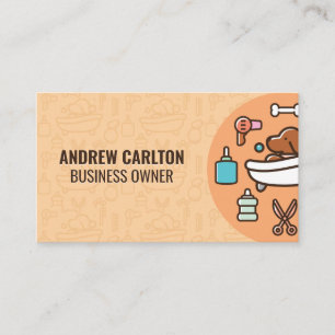 Dog Wash Shower Icon Business Card