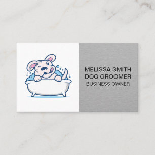 Dog Wash Sleek Metallic Appointment Card