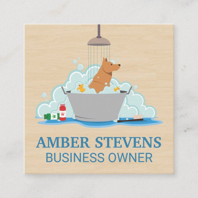 Dog Wash Square Business Card (Front)