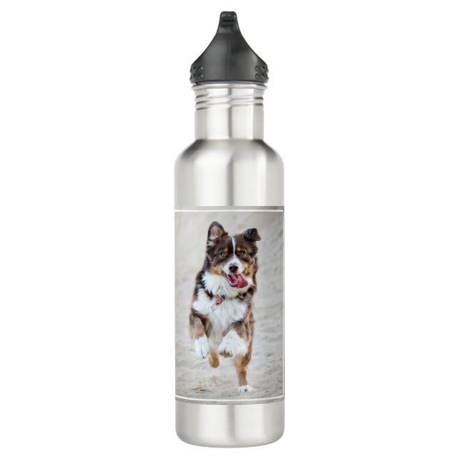 Dog Water Bottle - Custom Personalised Dog Photo (Right)