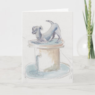 "Dog Watercolor Sketch/London" Greeting Card