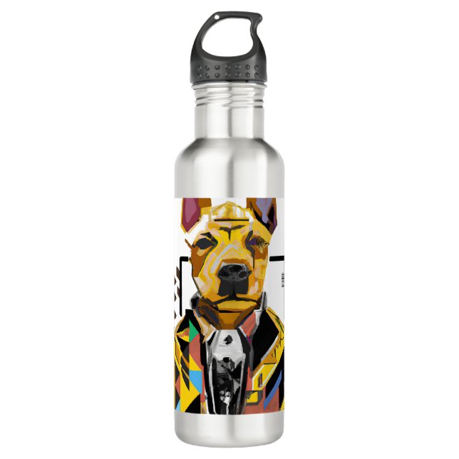 Dog Wearing a Suit: Digital Art 710 Ml Water Bottle (Front)