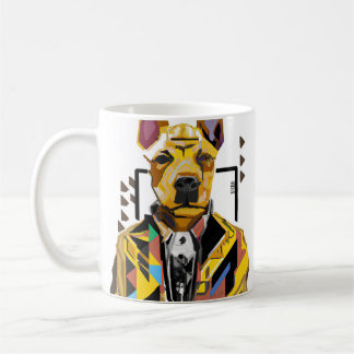 Dog Wearing a Suit: Digital Art Coffee Mug